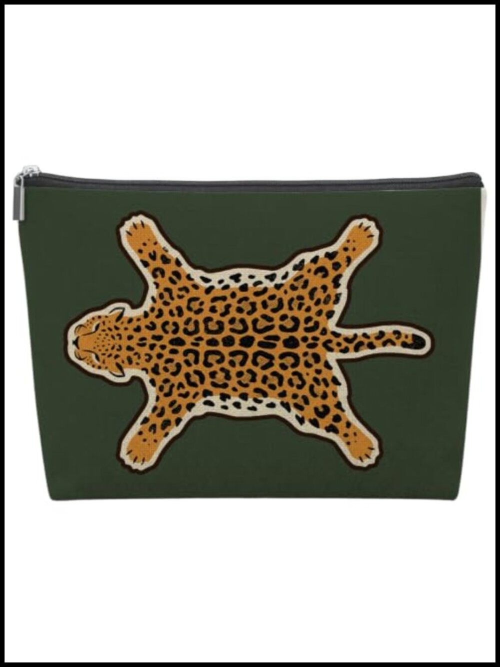 Leopard Olive Green Mahjong Tile Bag Empty
